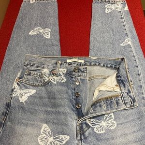 Pacsun Butterfly High-Rise Straight Leg Jeans, Size 25, NWOT